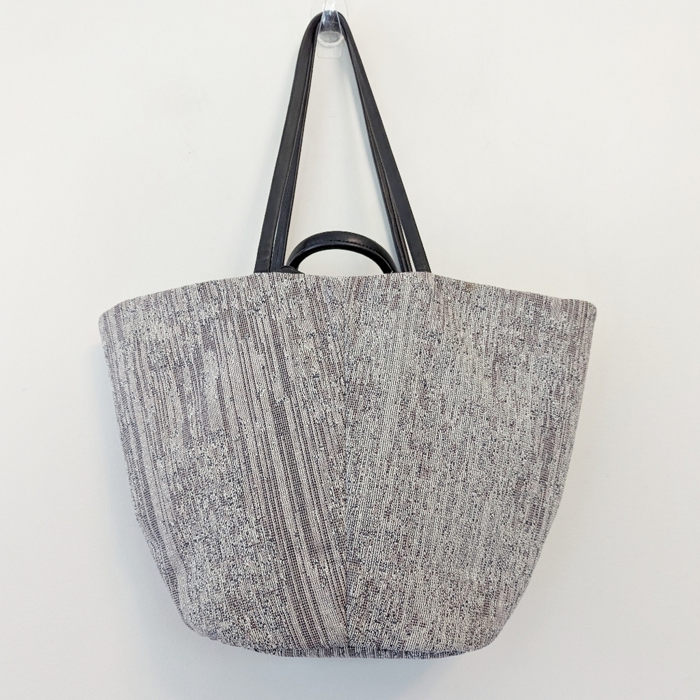 Fausto Santini Italy Woven Fabric Convertible  Bucket Tote Bag‎